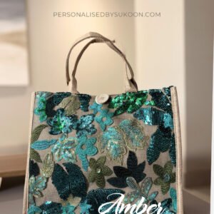 Aqua Bloom - sequin