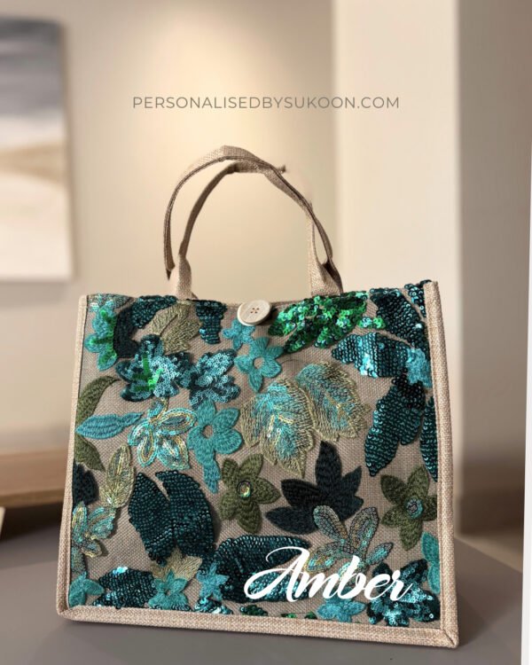 Aqua Bloom - sequin