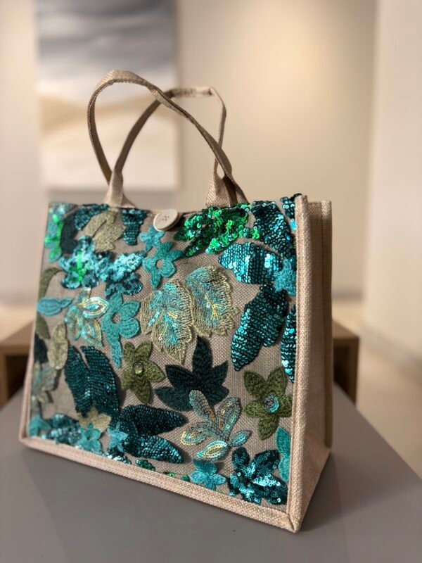 Aqua Bloom - sequin - Image 4